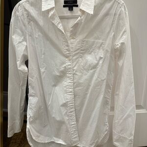 J. Crew White Classic Collared Shirt